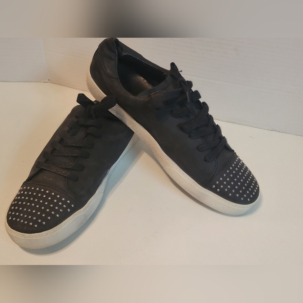 Mercer Edit, 11, Black, Leather, Suede, Studded, Designer, Sneakers